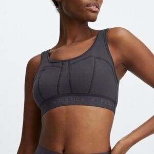 Fabletics Women's Waffle Pewter Gray Sports Bra Size Medium